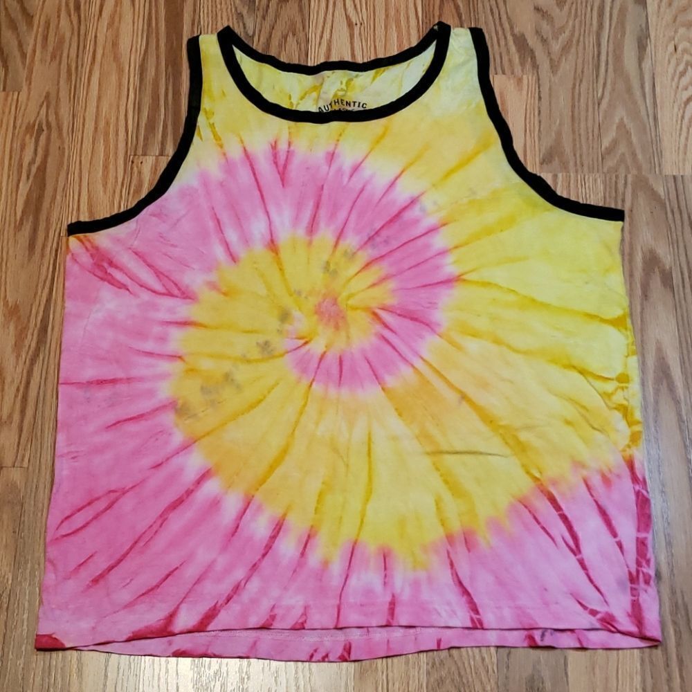 Authentic Pacific Surf Tie Dyed pink yellow Tank